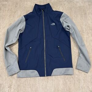 The North Face Mens Full Zip Track Jacket Navy Gray Colorblock CXK1 Size Medium
